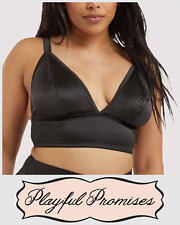 Playful Promises Bralette Bra PLUS SIZE UK 26 Eagan Longline Soft Cup Sexy Black