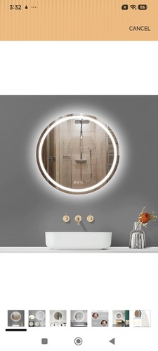 Bathroom led mirror - led, round