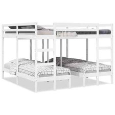 Triple Bunk Bed Frame White