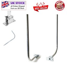 3-Foot L-Shaped Aerial Pole with Robust Bracket - Perfect for Satellite Setup