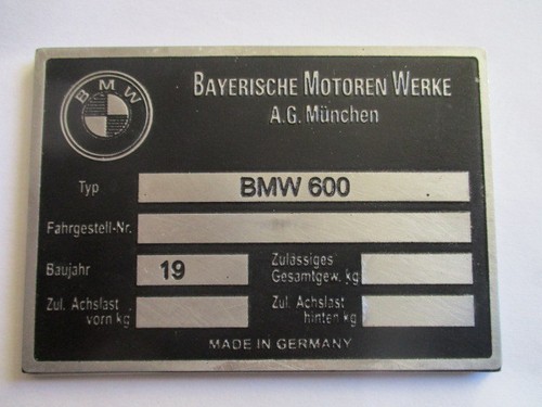 Type plate bmw - plate,