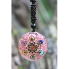 Orgonite Orgone Pendant with Chain Pentagram Pink Spirituality Energy