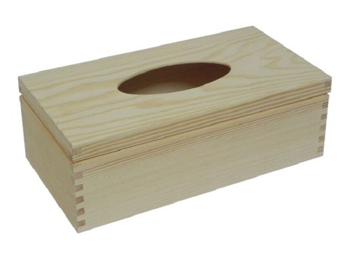 Wooden tissue box - tissue, wipes
