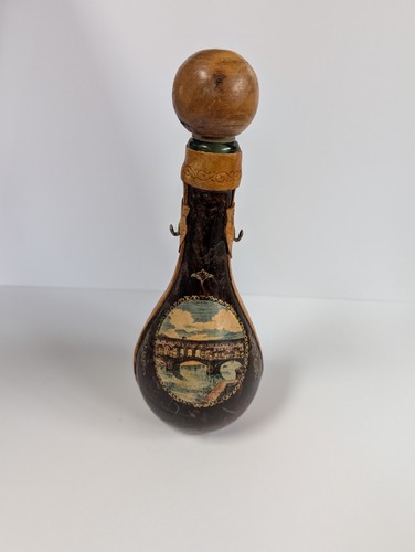 Vintage leather wrapped glass - vintage,