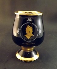 QUEEN MOTHER ELIZABETH 80th BIRTHDAY - GILT GOBLET - PRINKNASH POTTERY