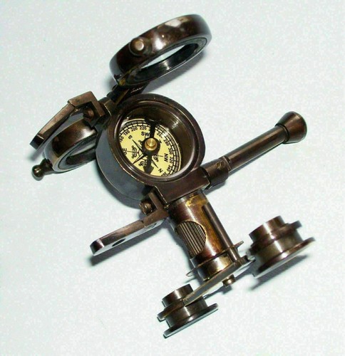 Compass brass telescope - compass,