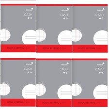 6x Silvine Book Keeping Treble Cash Accounting Tax 32-Page Book (SJA4C-P)