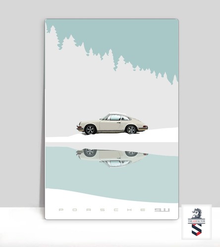 White vintage porsche 911 - white,