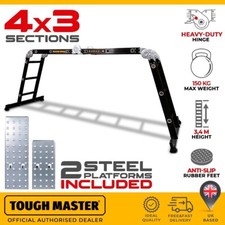 Multi-Purpose Ladder 4 x 3 With Two Safety Platforms 150KG Load Capacity 6 in 1