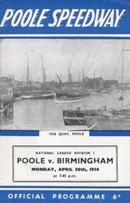 1956 Poole v Birmingham Speedway Programme (30/4/56)