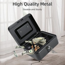 Cash Box With Detachable Tray 2 Keys Included Money Saving Box Coin Storage SG