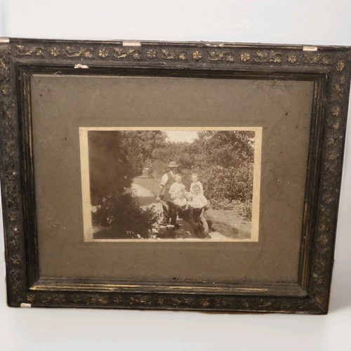 Framed old wood photo from