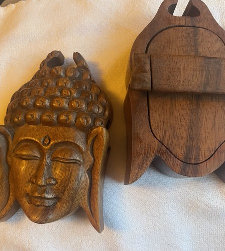 Buddha wooden face puzzle - face, box