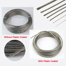 0.8~6mm Stainless Steel Cable Wire Flexible Rope Clothesline Pipe PVC 1,5,10M