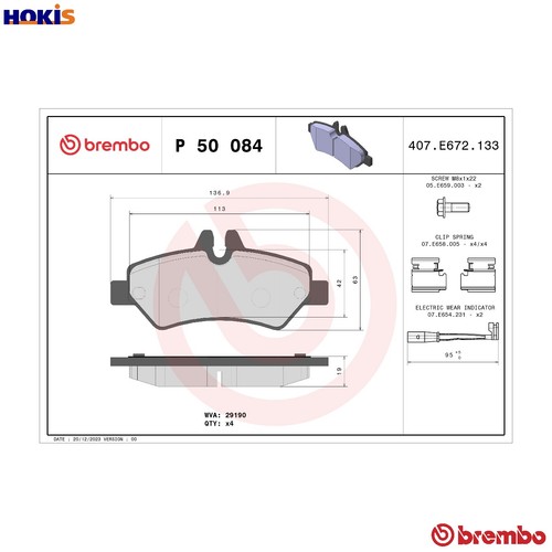 Brake pad set disc - set,