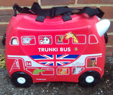 Trunki Red London Bus Sit On And Ride Case  With Strap And Key #269