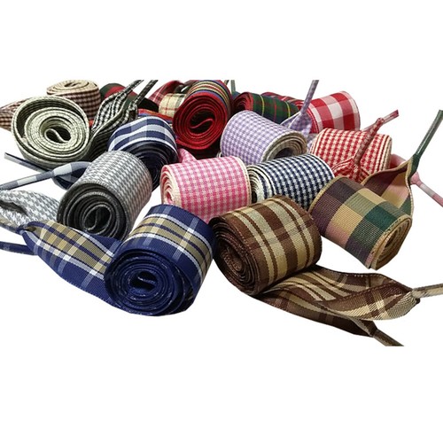 Wide plaid shoelaces - 1",