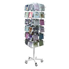 Card Stand - 7 x 7 Portrait Rotating 48 Pocket Stand Shop Display WHITE (K58/W)