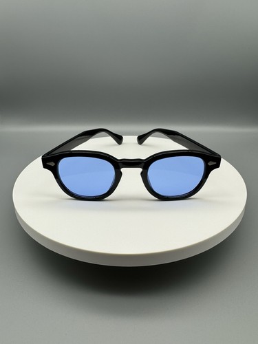 Moscot style black blue lenses - moscot,