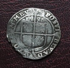 1596 Elizabeth 1st Hammered Silver Sixpence mm.Key - Rare Date - Spink 2578B