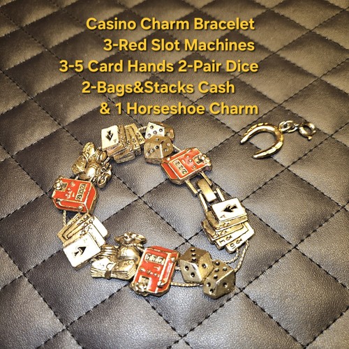 Vintage slider charm bracelet - slider,