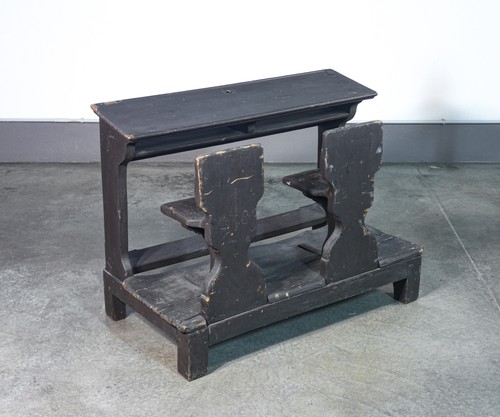 Antique school bench side - school,