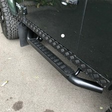 SIDE STEPS RUNNING BOARD FOR LAND ROVER DEFENDER 90 L316 FIRE & ICE STYLE BLACK