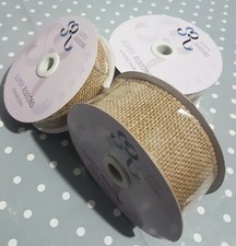 HESSIAN BY SUPER RIBBON - PREMIUM QUALITY BURLAP WIRED CUT EDGE VARIOUS COLOURS