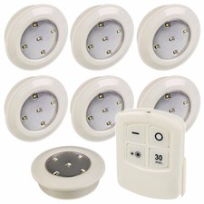 12 Remote Control Wireless LED Push Lights Battery Ceiling Under Kitchen Cabinet