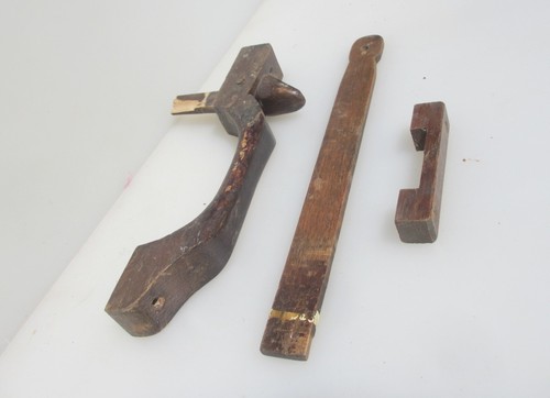 Vintage wooden door latch - wooden, lock