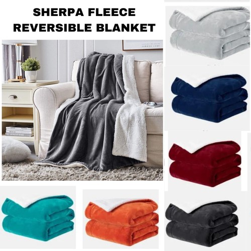 Sherpa fleece faux fur throw - fleece,