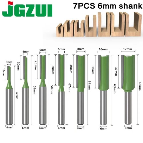 7pcs 6mm shank single double - 7pcs,
