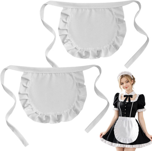 2pcs white apron - 2pcs, waist