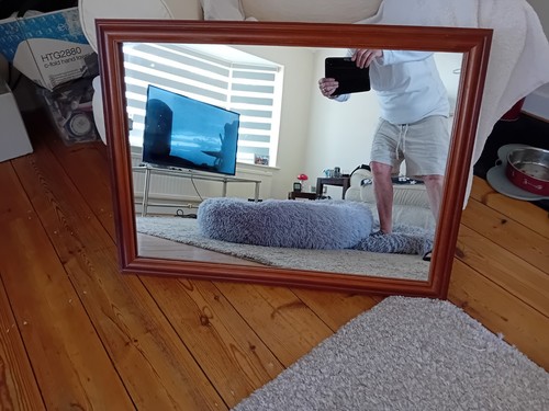 Large heavey wooden mirror - large,