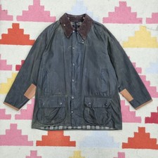 Vintage Barbour Beaufort Wax Jacket Men’s Size 46 XL Olive Green Side Zips