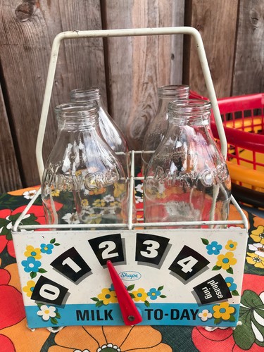 Vintage milk bottles holder - vintage,