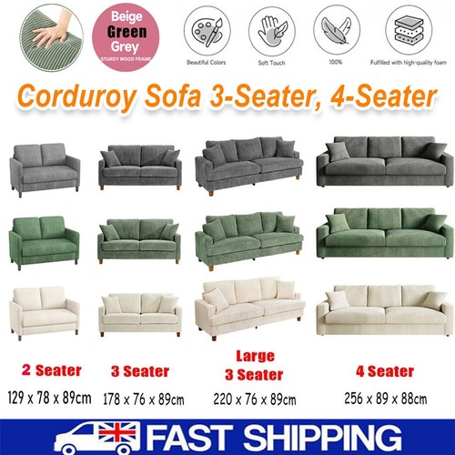 Seater corduroy sofa jumbo - seater,