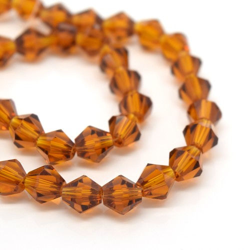 Faceted bicone crystal glass - faceted,