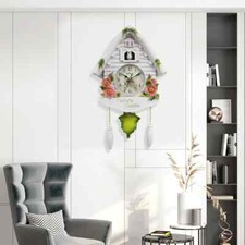 Cuckoo Wall Clock Vintage Hanging Quartz Silent Watch Living Room Home Decor NEW