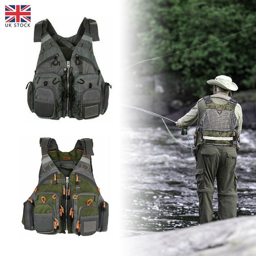 Multi pocket fly fishing vest - fishing,