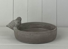 Round Stoneware Bird Bath