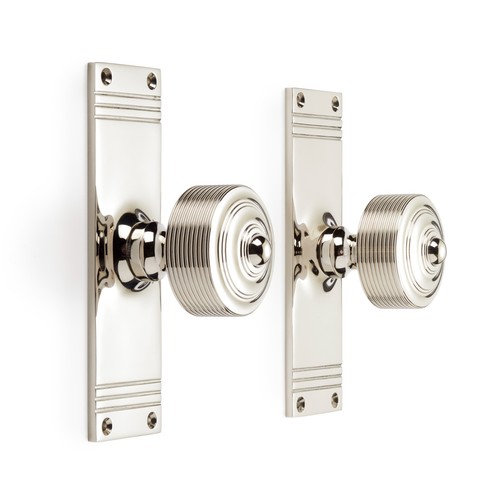 Polished nickel reeded knob - polished,