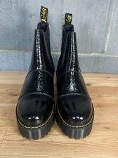 Dr. Doc Martens Rozalie Womens Chelsea Heeled Boots Pull On Black Leather 7 UK