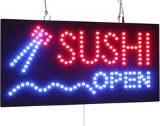 Sushi Open Sign, TOPKING Signage, LED Neon Open, Store, Window, Shop, Business,