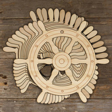 10x Wooden Ships Wheel Craft Shapes 3mm Plywood Boat Sealife Nautical