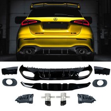 For Mercedes A Class W177 Rear Diffuser Exhaust Trim Gloss Black A35 Look