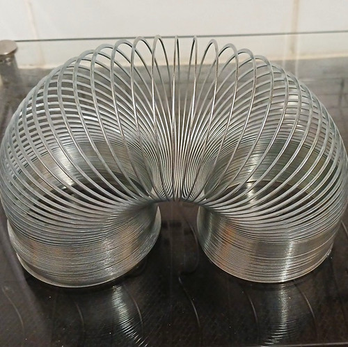 Metal slinky spring toy - spring, silver