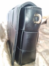 PUBLIC DESIRE Womens Shoulder Bag. Black Woven. Removable Heavy Gold Chain Strap