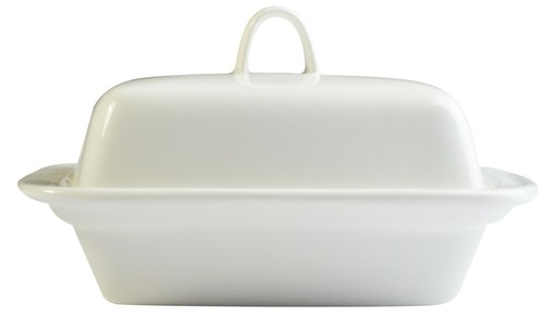 Butter dish ceramic white - ceramic,