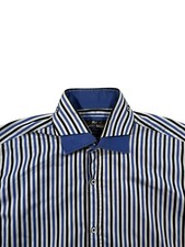 Claudio Lugli Men’s Blue Long Sleeve Striped Shirt - Size Large